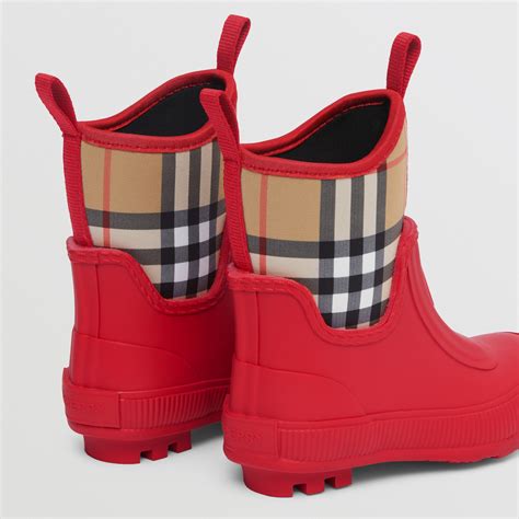 burberry check pattern rain boot|burberry neoprene boots.